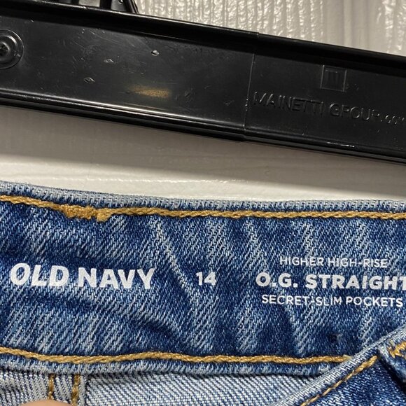 NWT Old Navy Higher High-Waisted O.G. Straight Ripped Jeans Women's Size 14 - Picture 5 of 6